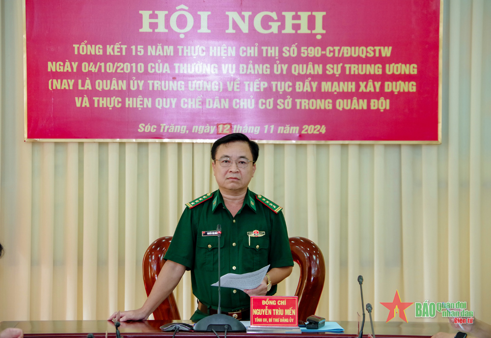 Đảng ủy BĐBP tỉnh Sóc Trăng tổng kết 15 năm thực hiện Chỉ thị 590 của Thường vụ Đảng ủy Quân sự Trung ương